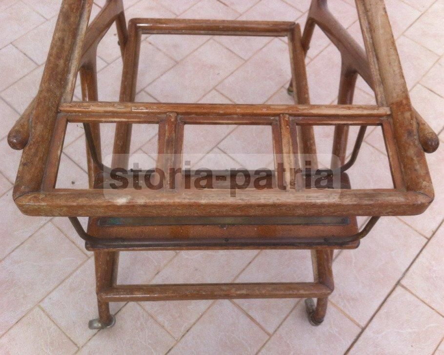 Carrello Portavivande Anni '50 Design Italiano Legno E Metallo