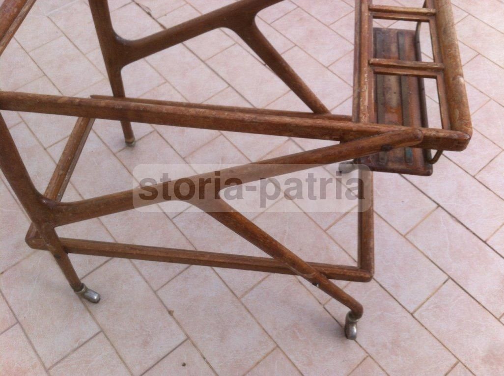 Carrello Portavivande Anni '50 Design Italiano Legno E Metallo