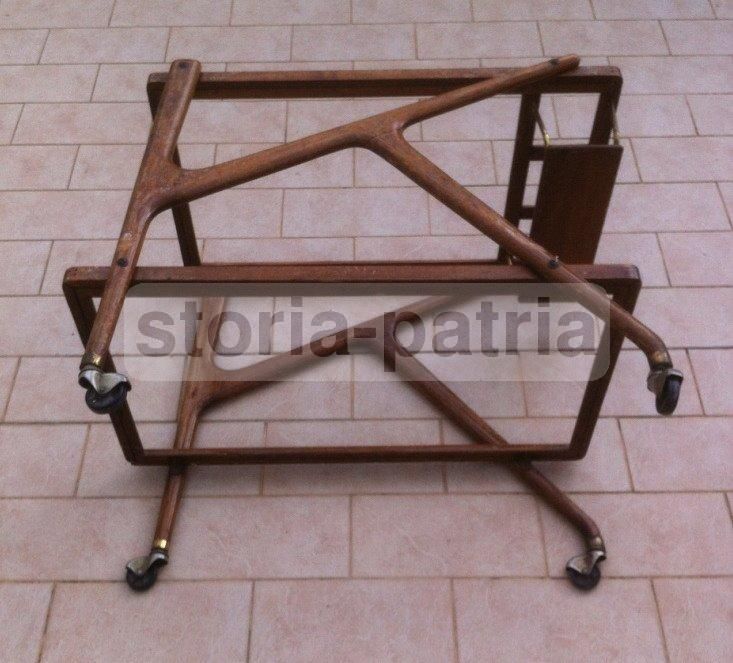 Carrello Portavivande Anni '50 Design Italiano Legno E Metallo