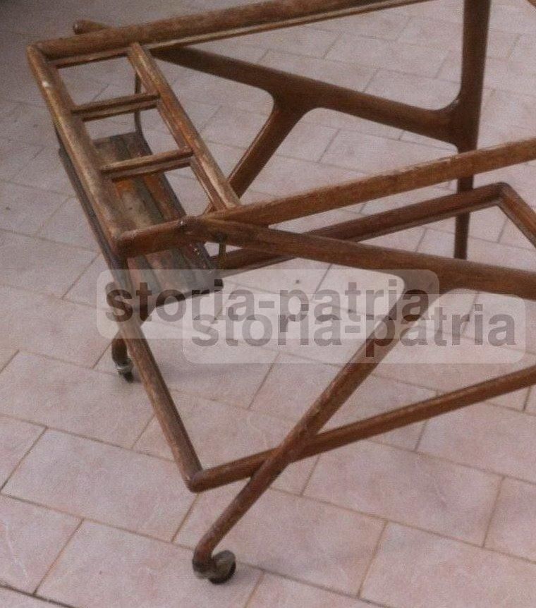 Carrello Portavivande Anni '50 Design Italiano Legno E Metallo