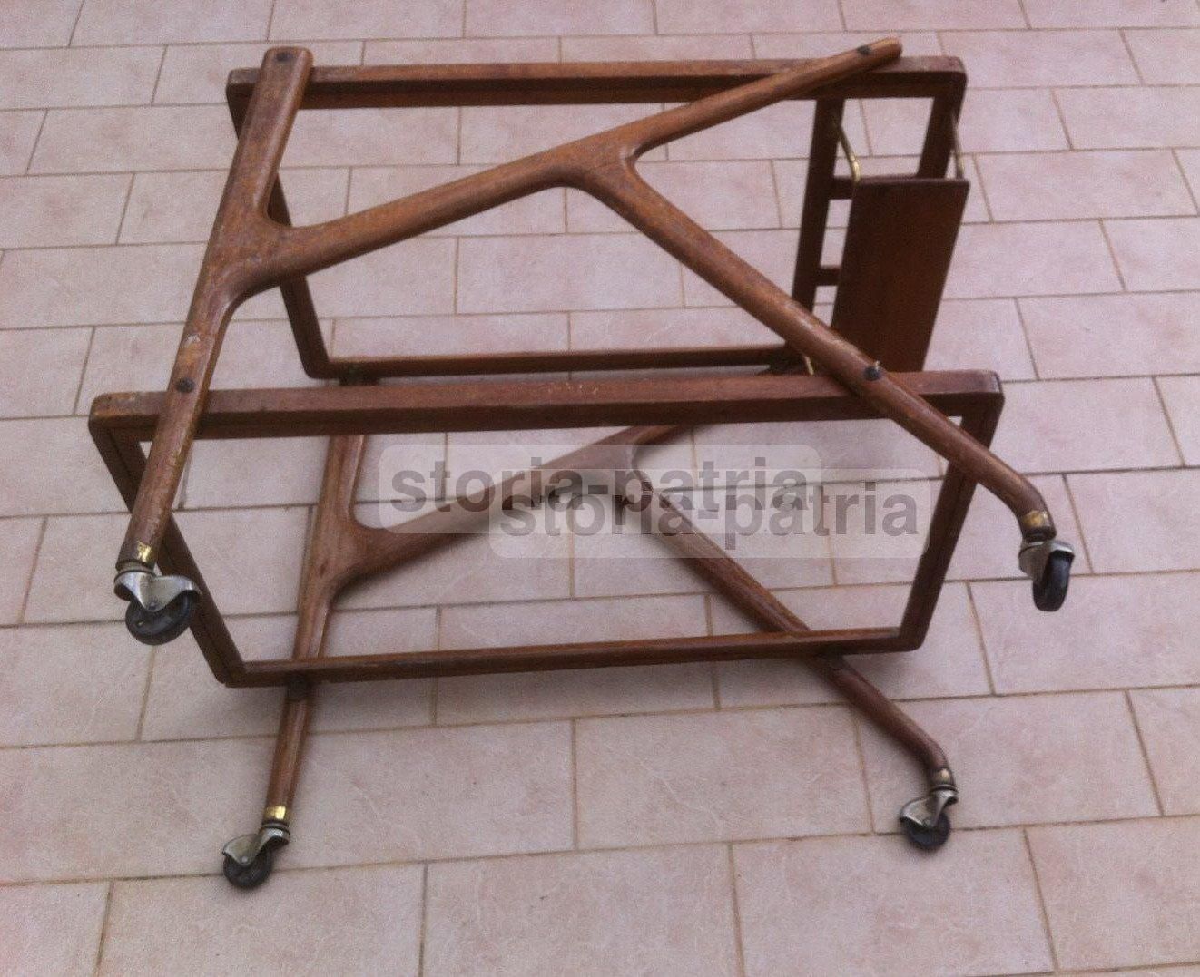 Carrello Portavivande Anni '50 Design Italiano Legno E Metallo
