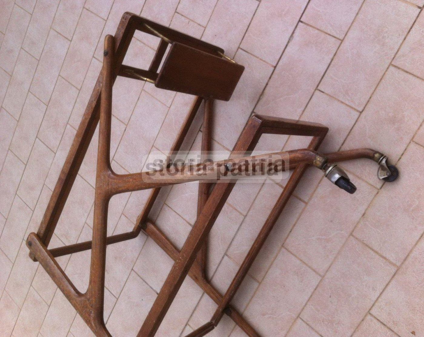 Carrello Portavivande Anni '50 Design Italiano Legno E Metallo