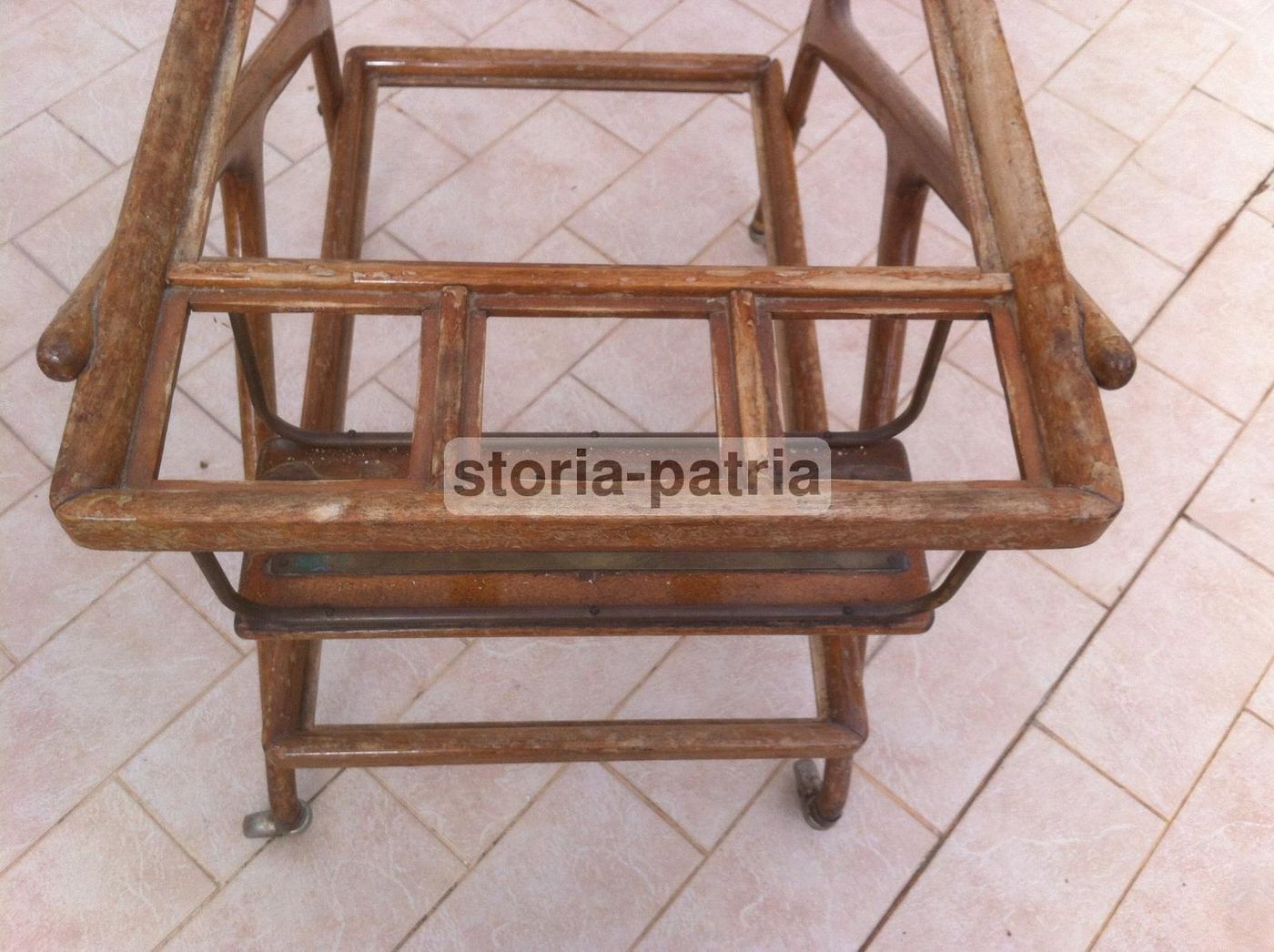 Carrello Portavivande Anni '50 Design Italiano Legno E Metallo