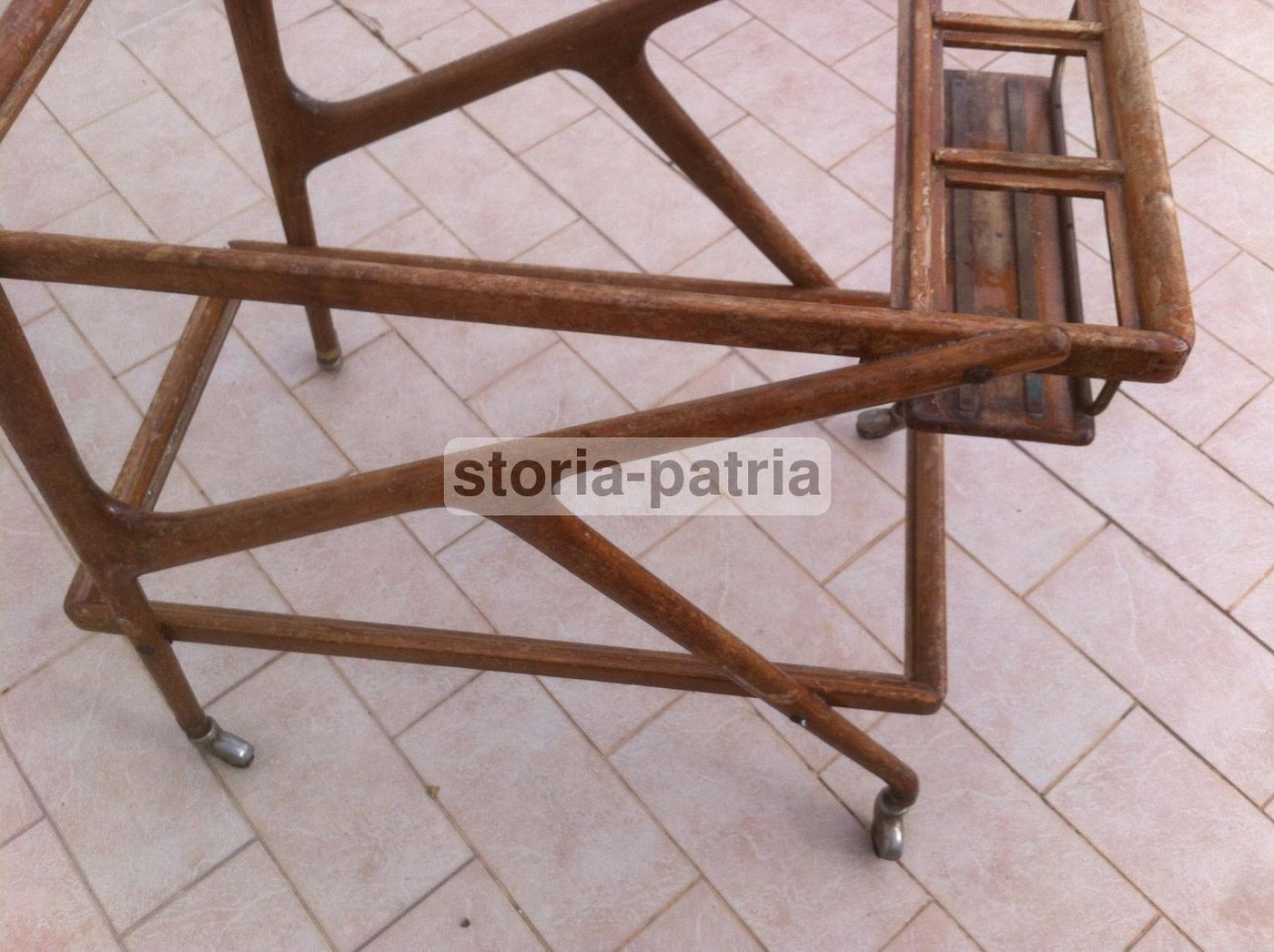 Carrello Portavivande Anni '50 Design Italiano Legno E Metallo