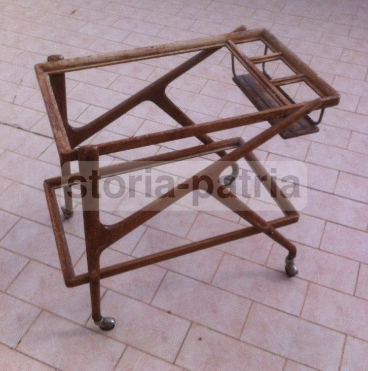 Carrello Portavivande Anni '50 Design Italiano Legno E Metallo