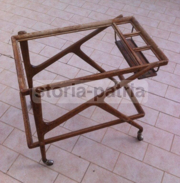 Carrello Portavivande Anni '50 Design Italiano Legno E Metallo