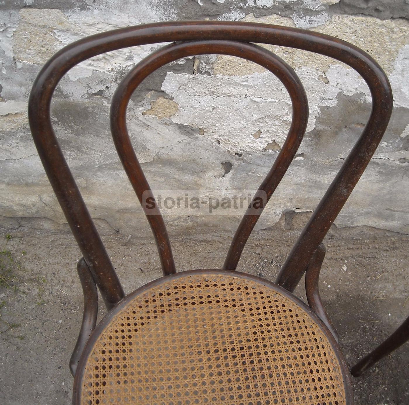 Coppia Sedie Antiche Anni '30 Legno Curvato Fondo Impagliato