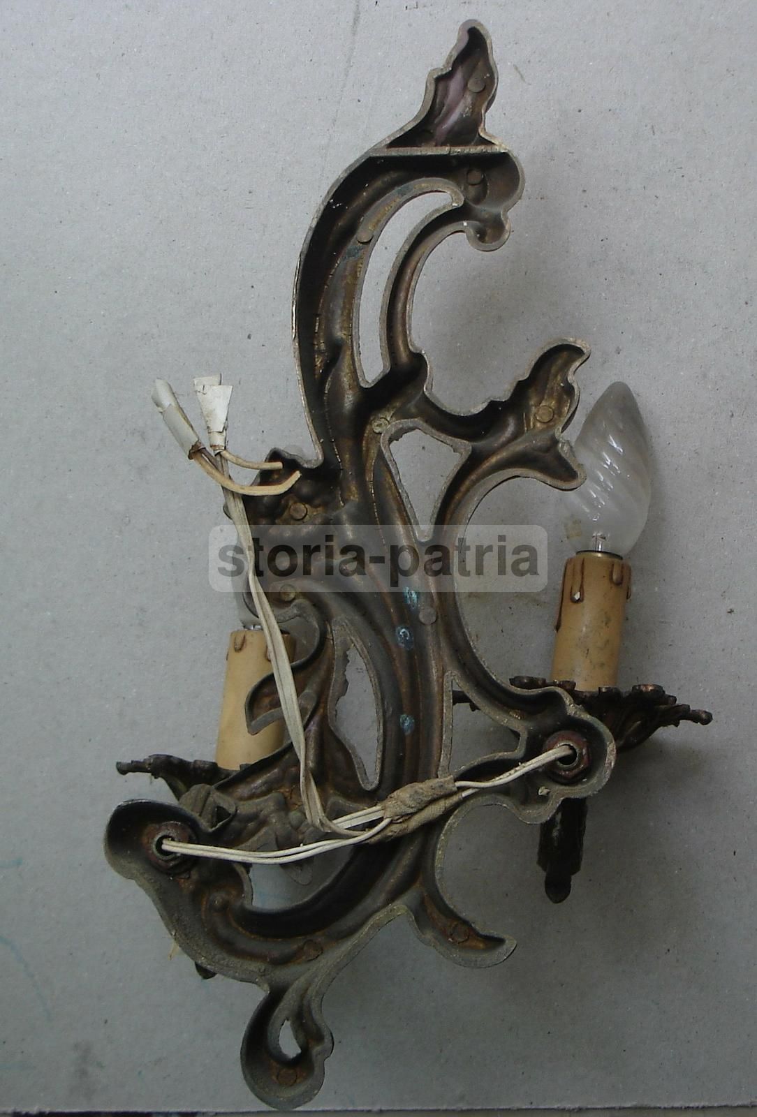 Applique Da Parete Vintage In Metallo Bronzato Anni '50 '60