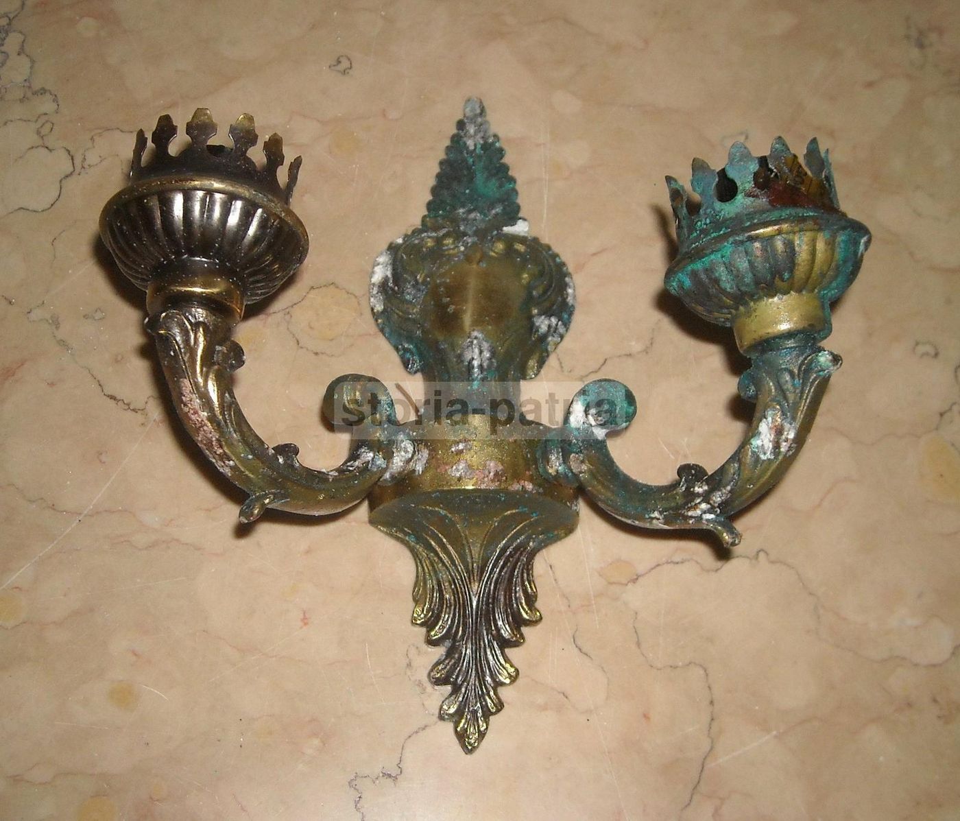 Applique Da Parete In Metallo Bronzato Stile Settecentesco Anni 50