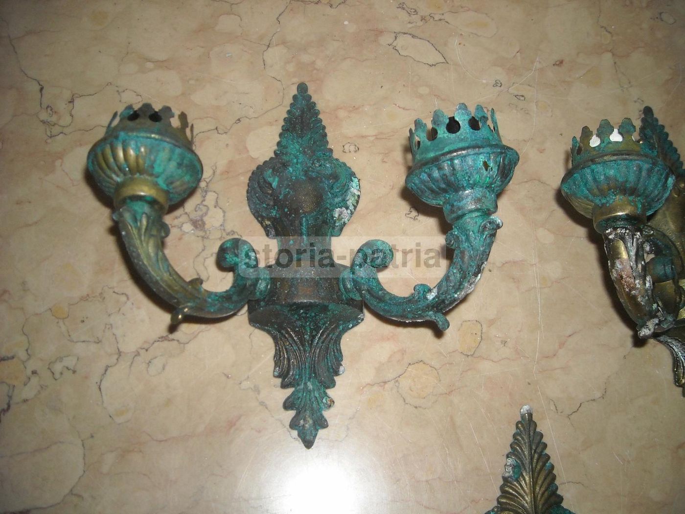 Applique Da Parete In Metallo Bronzato Stile Settecentesco Anni 50