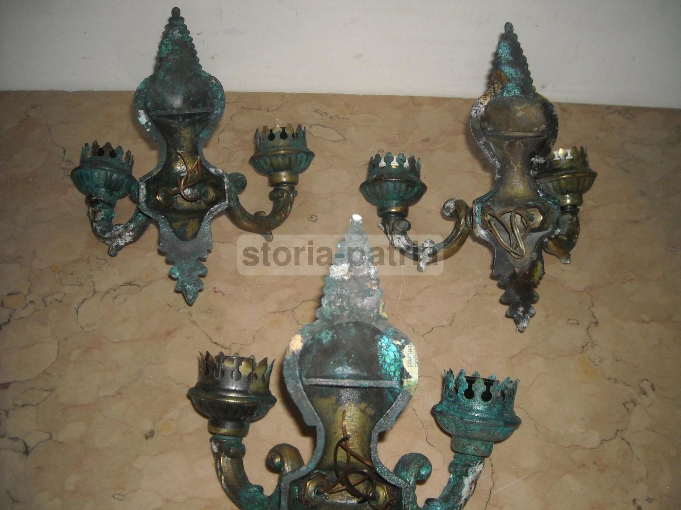 Applique Da Parete In Metallo Bronzato Stile Settecentesco Anni 50