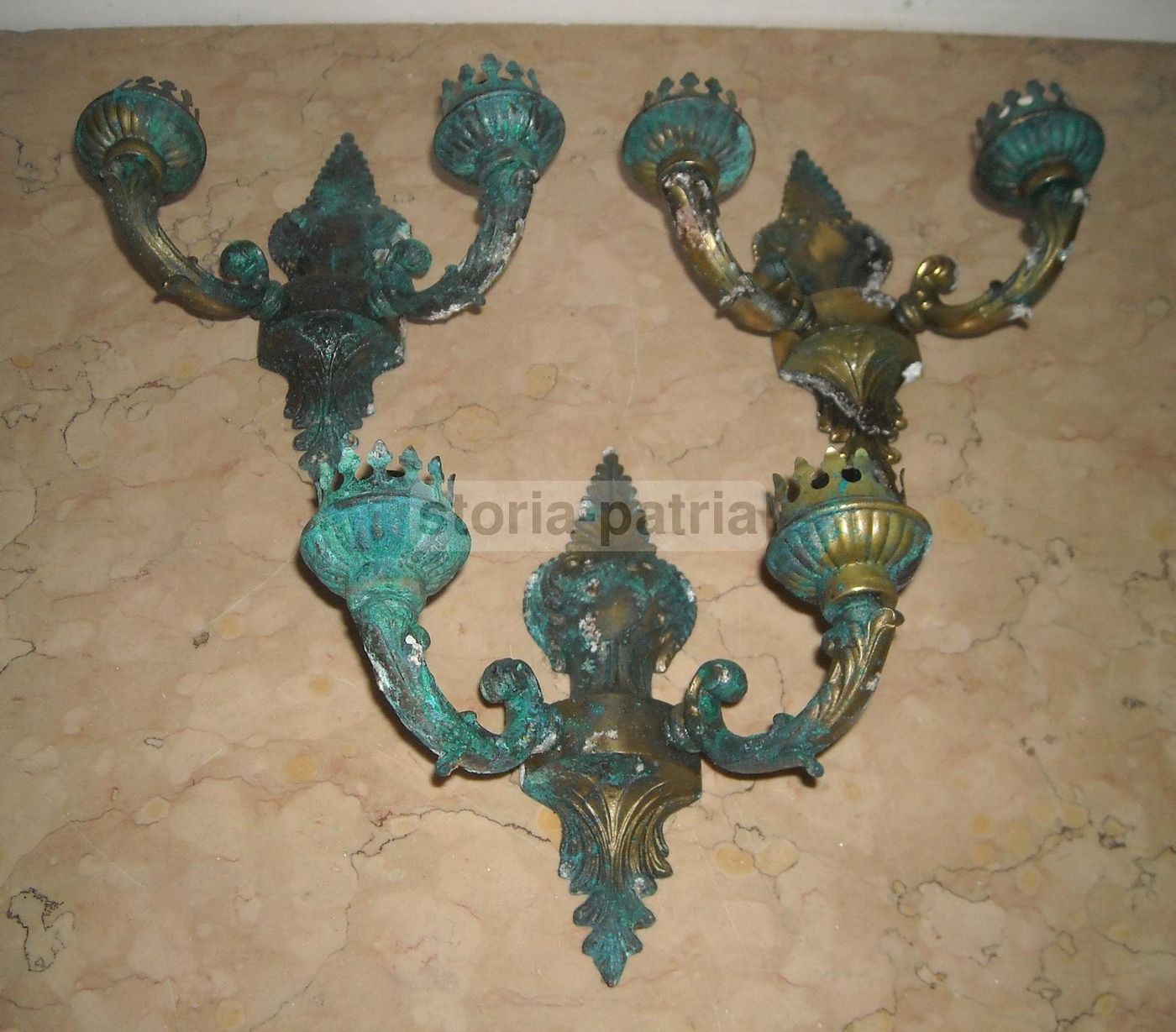 Applique Da Parete In Metallo Bronzato Stile Settecentesco Anni 50