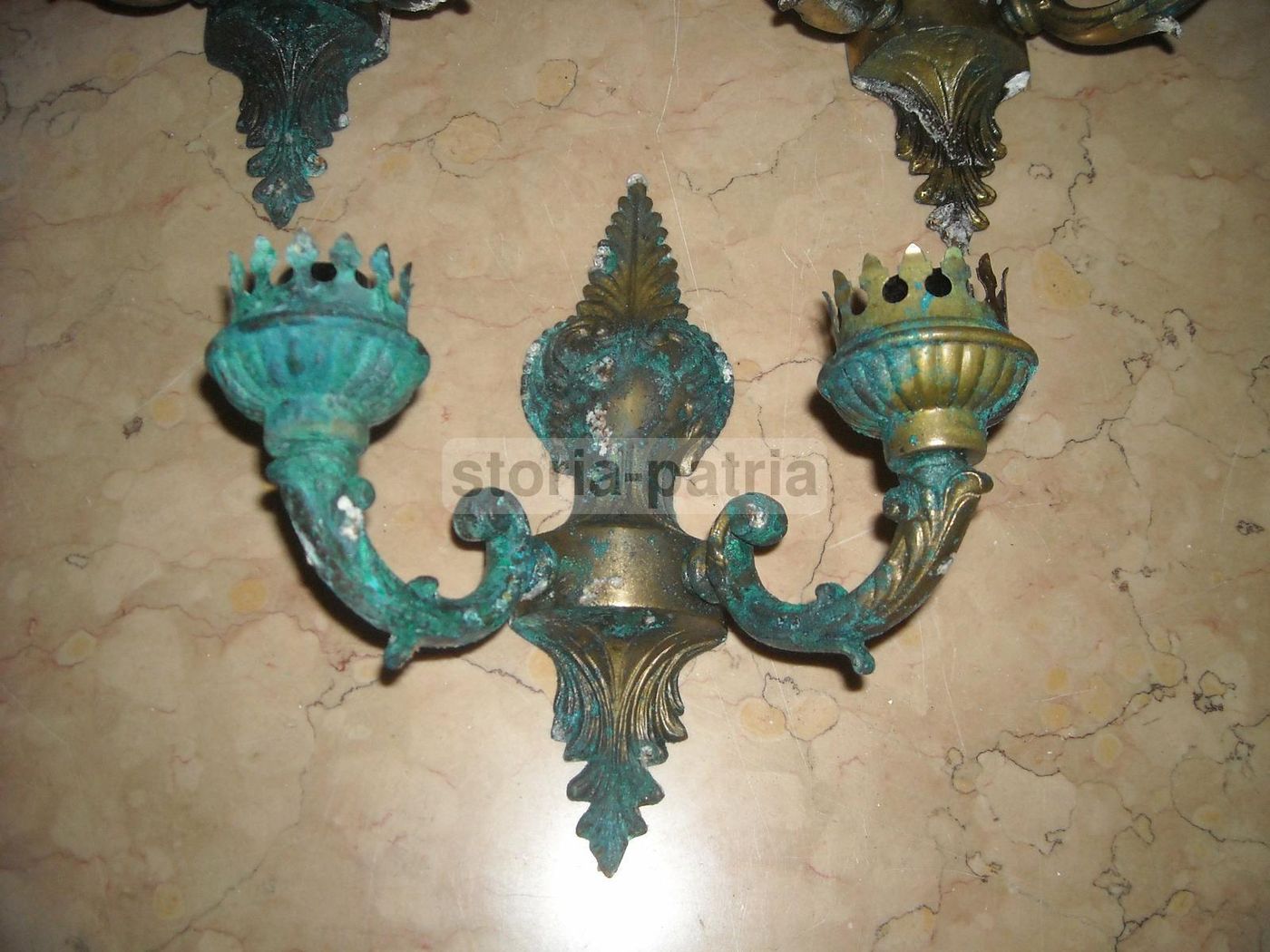 Applique Da Parete In Metallo Bronzato Stile Settecentesco Anni 50