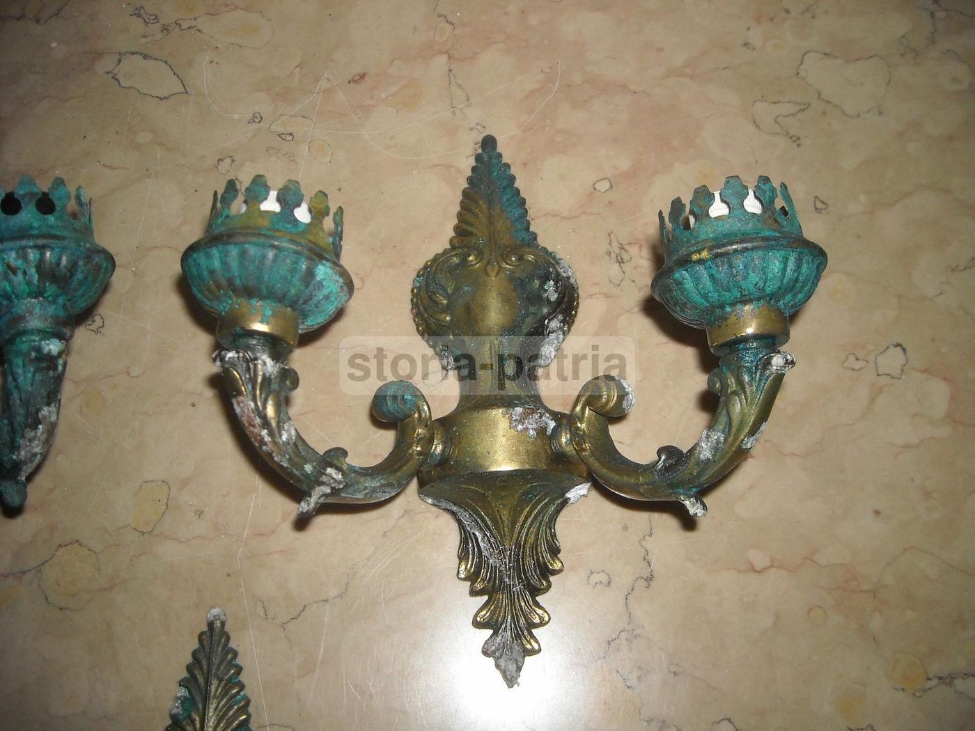 Applique Da Parete In Metallo Bronzato Stile Settecentesco Anni 50