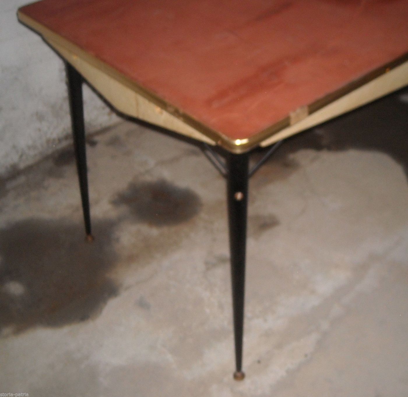 Tavolo Design Anni '50 '60 Modernariato In Metallo E Ottone