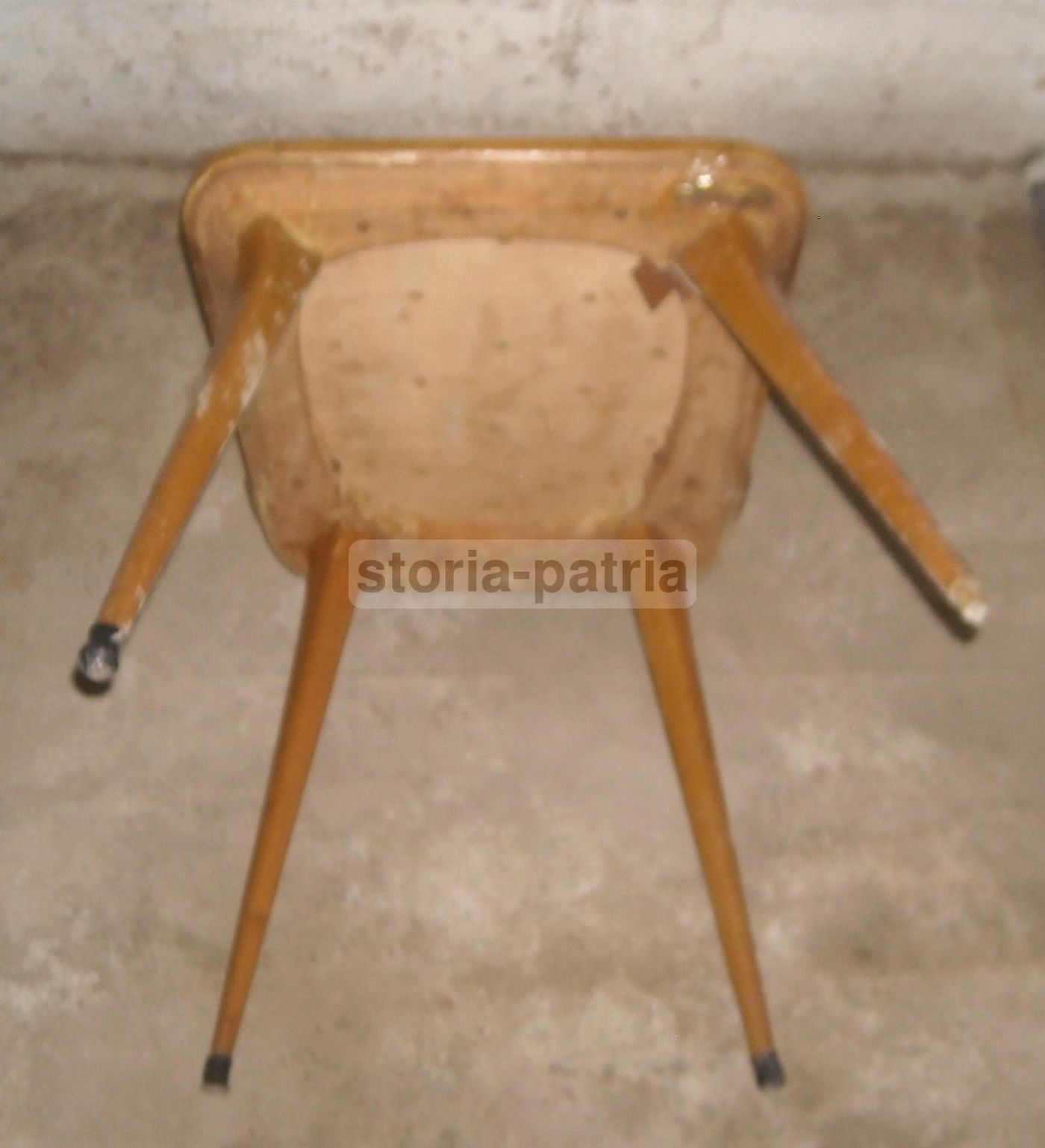 Sedia Design Italiano Anni '50 '60 Con Schienale In Legno Curvato
