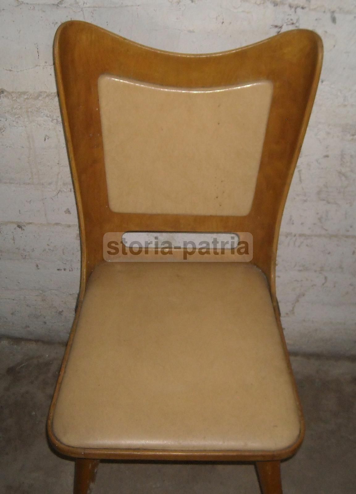Sedia Design Italiano Anni '50 '60 Con Schienale In Legno Curvato