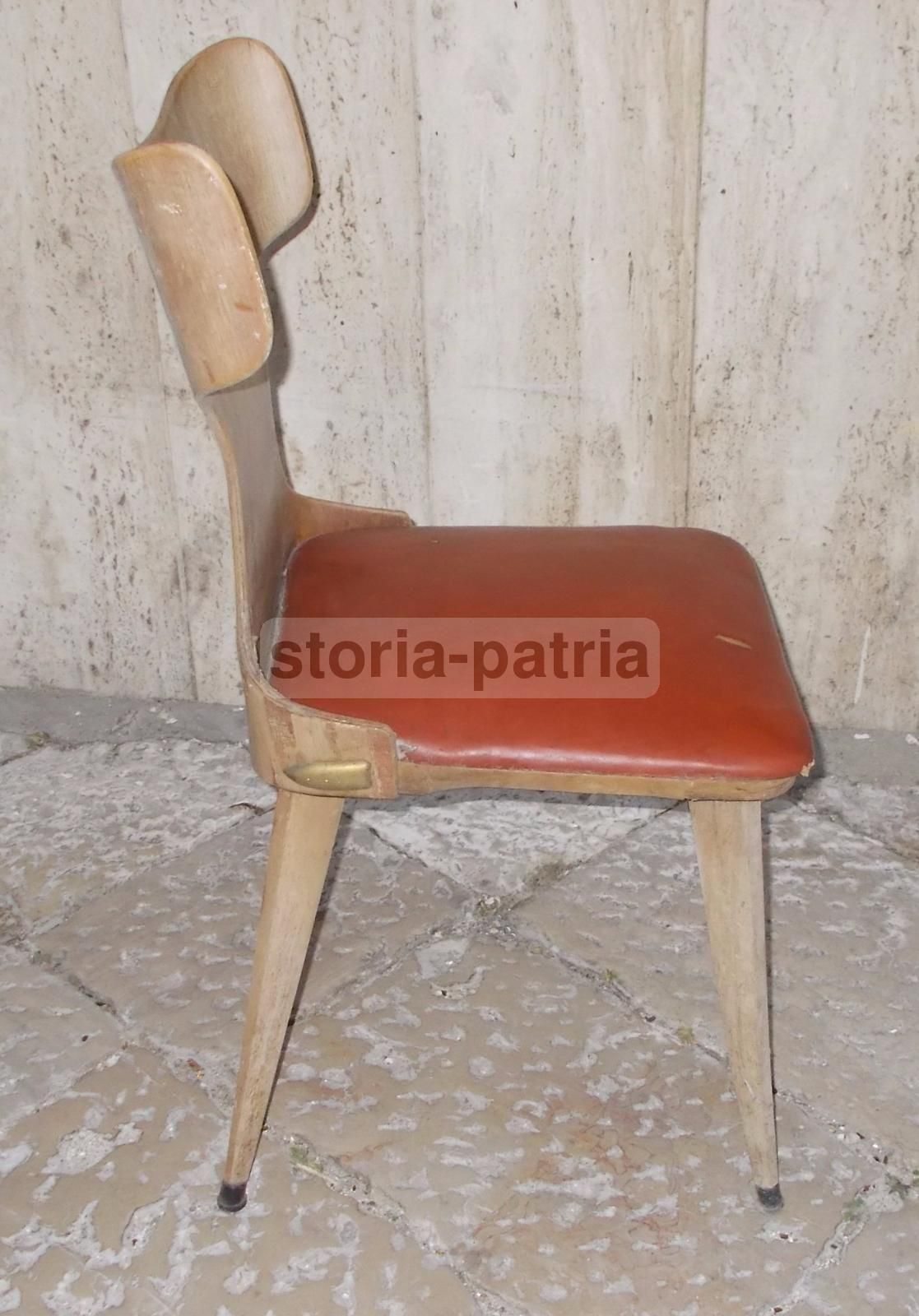 Sedia Vintage Anni 50 60 Design Italiano Legno Curvato Modernariato