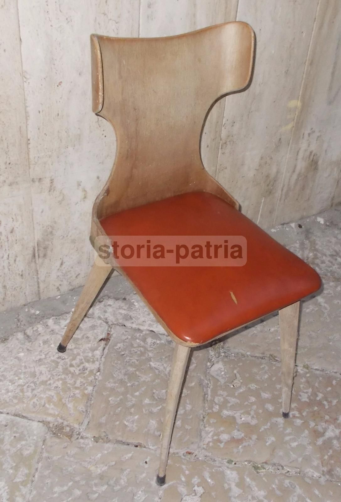 Sedia Vintage Anni 50 60 Design Italiano Legno Curvato Modernariato
