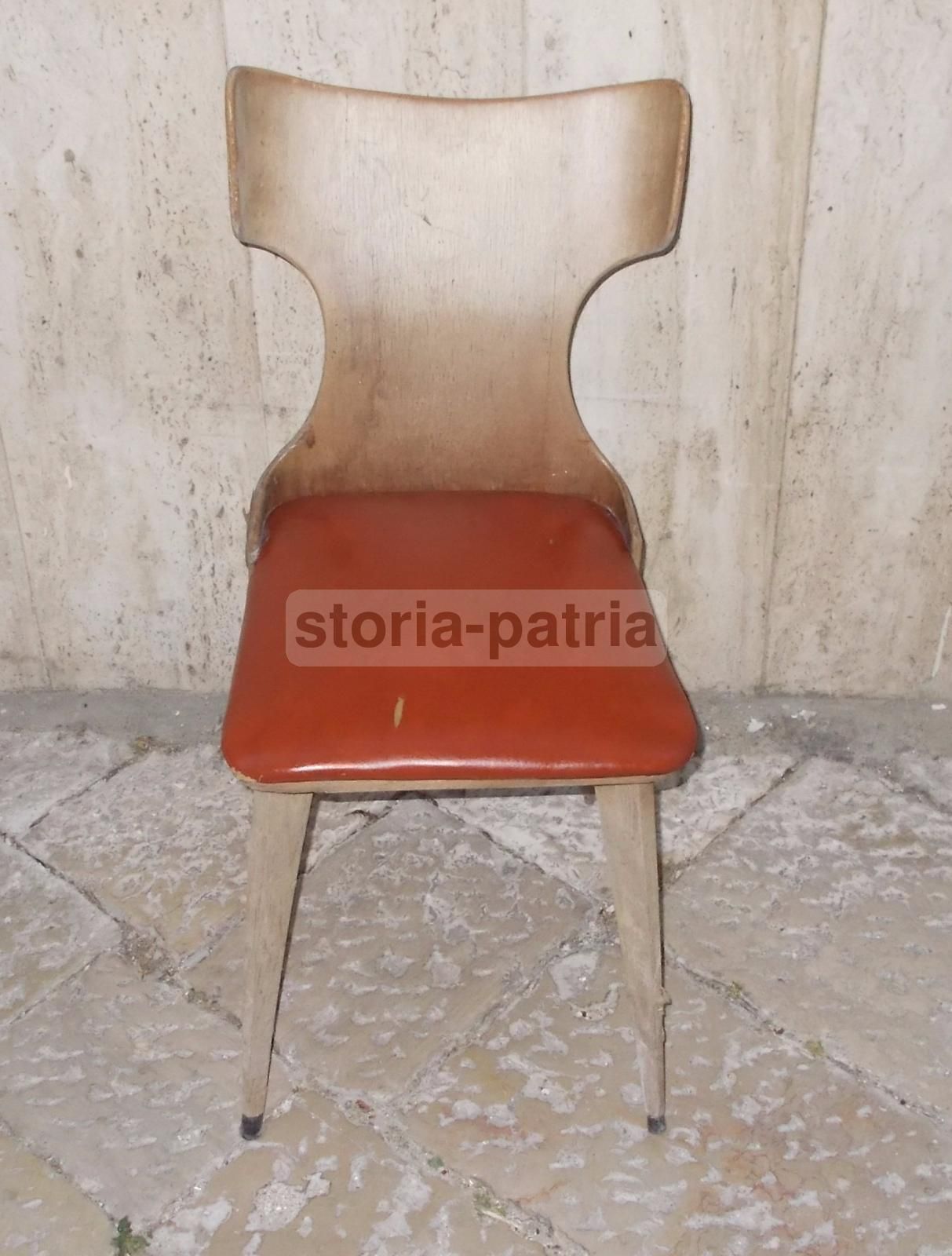 Sedia Vintage Anni 50 60 Design Italiano Legno Curvato Modernariato