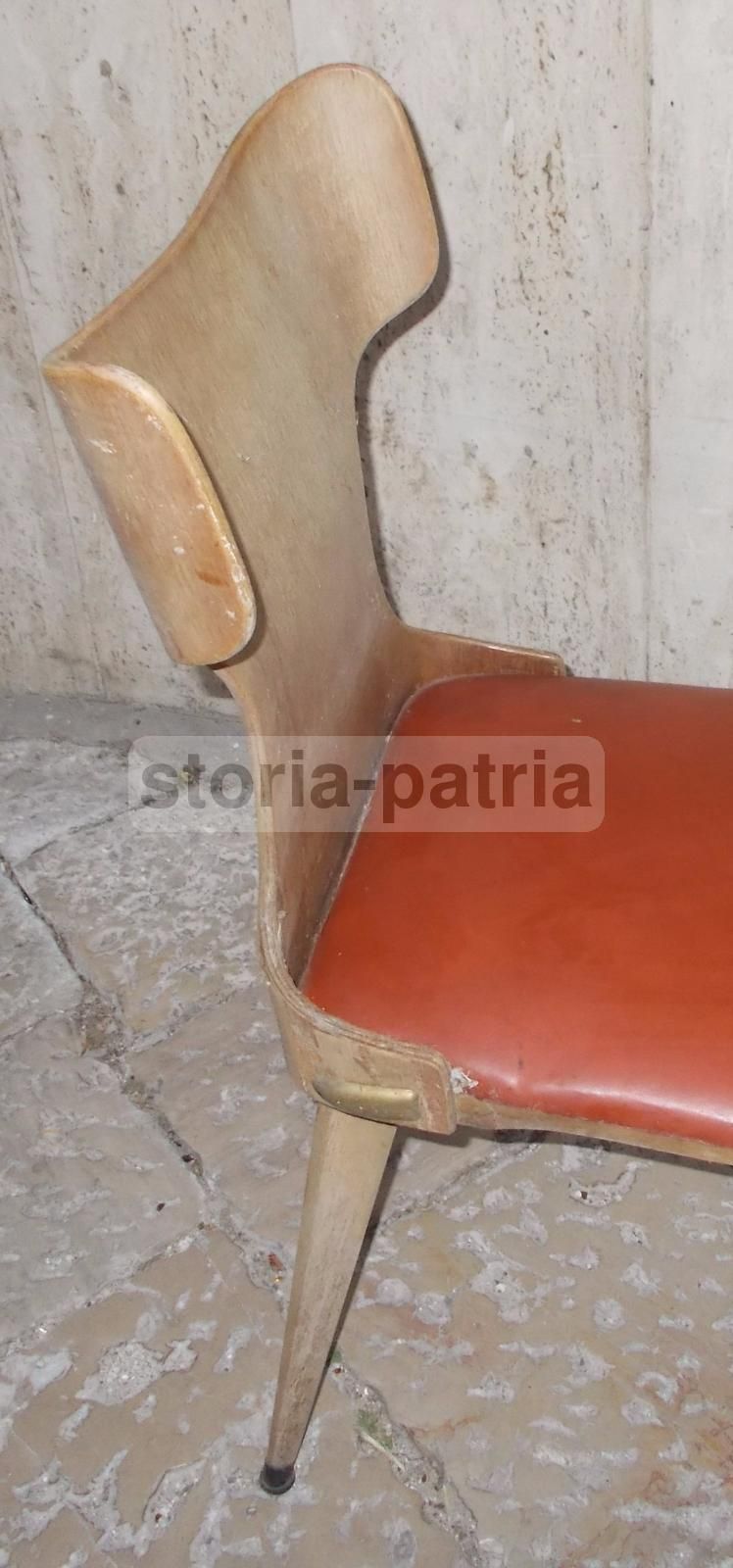 Sedia Vintage Anni 50 60 Design Italiano Legno Curvato Modernariato