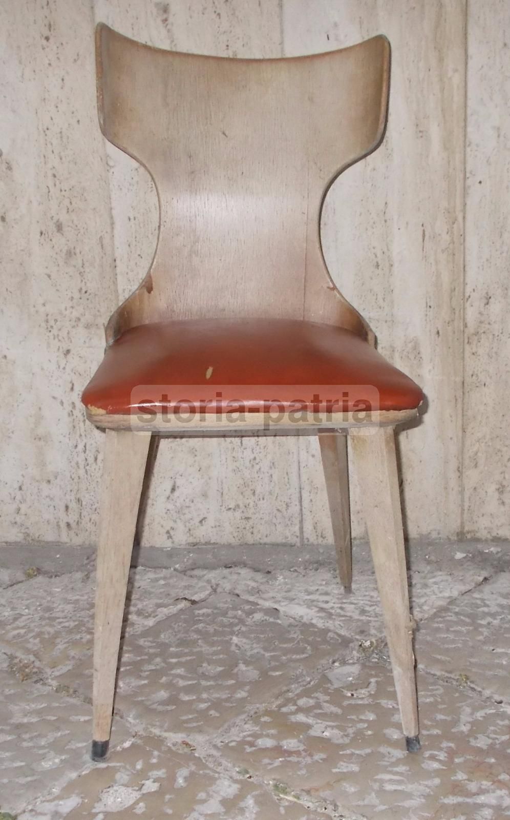 Sedia Vintage Anni 50 60 Design Italiano Legno Curvato Modernariato