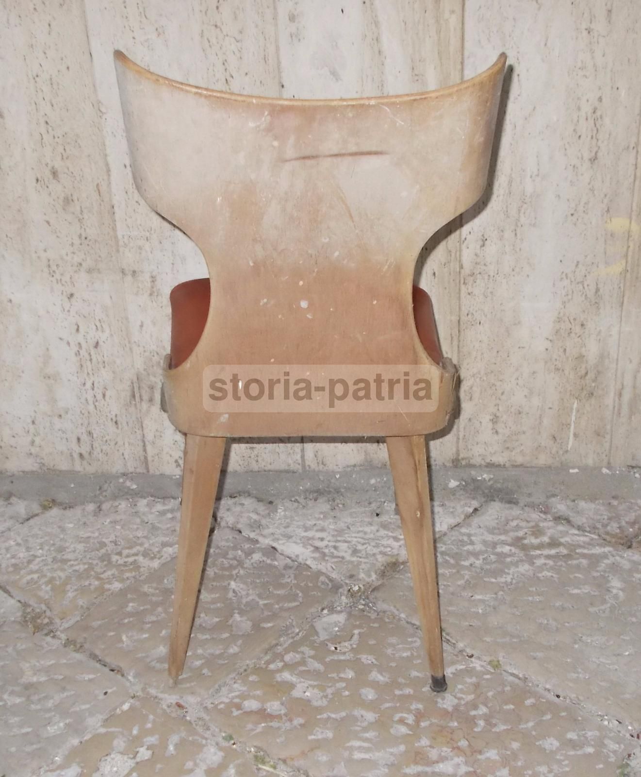 Sedia Vintage Anni 50 60 Design Italiano Legno Curvato Modernariato