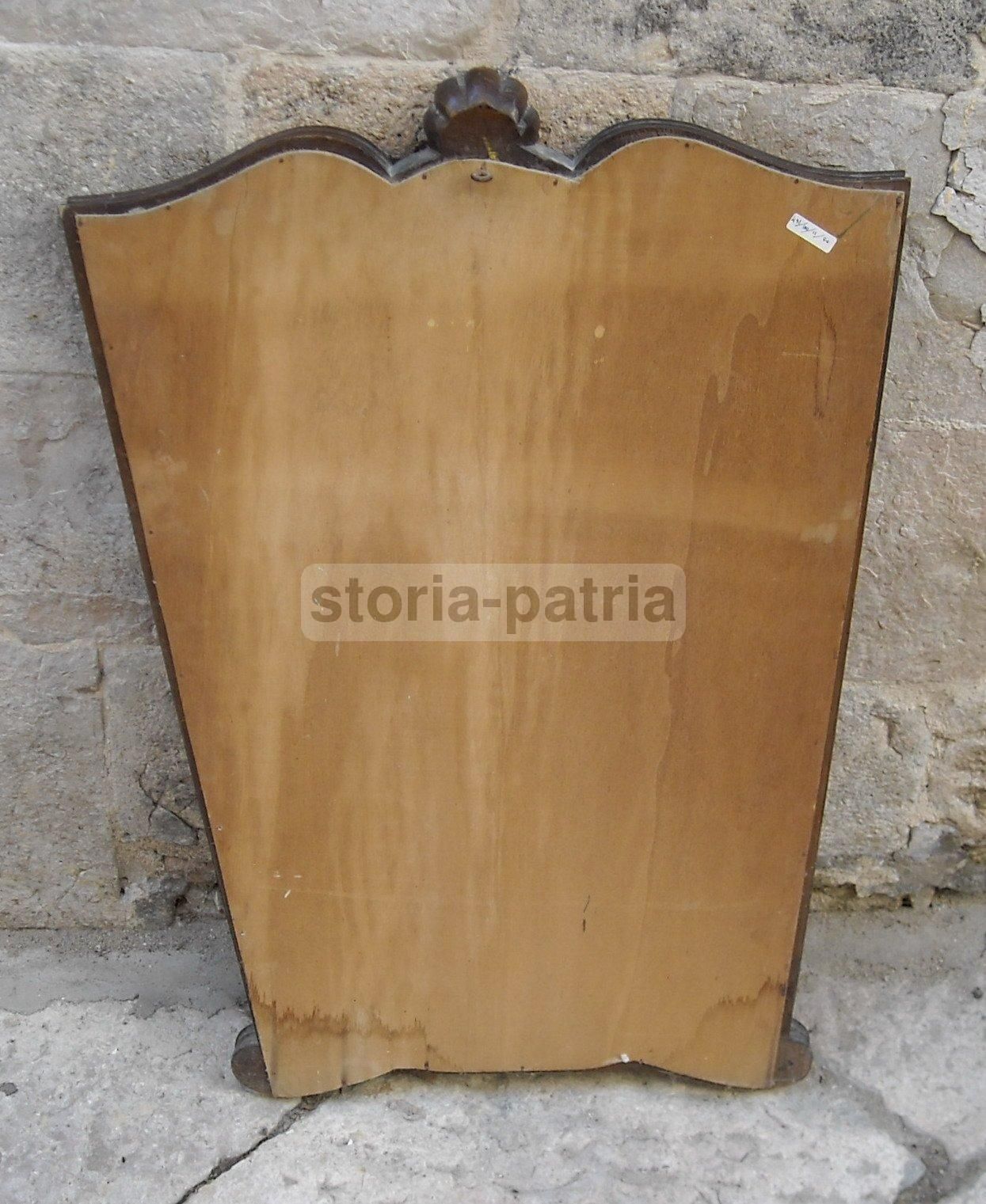 Specchiera Art Déco Con Cornice Lignea Decorata Conchiglia