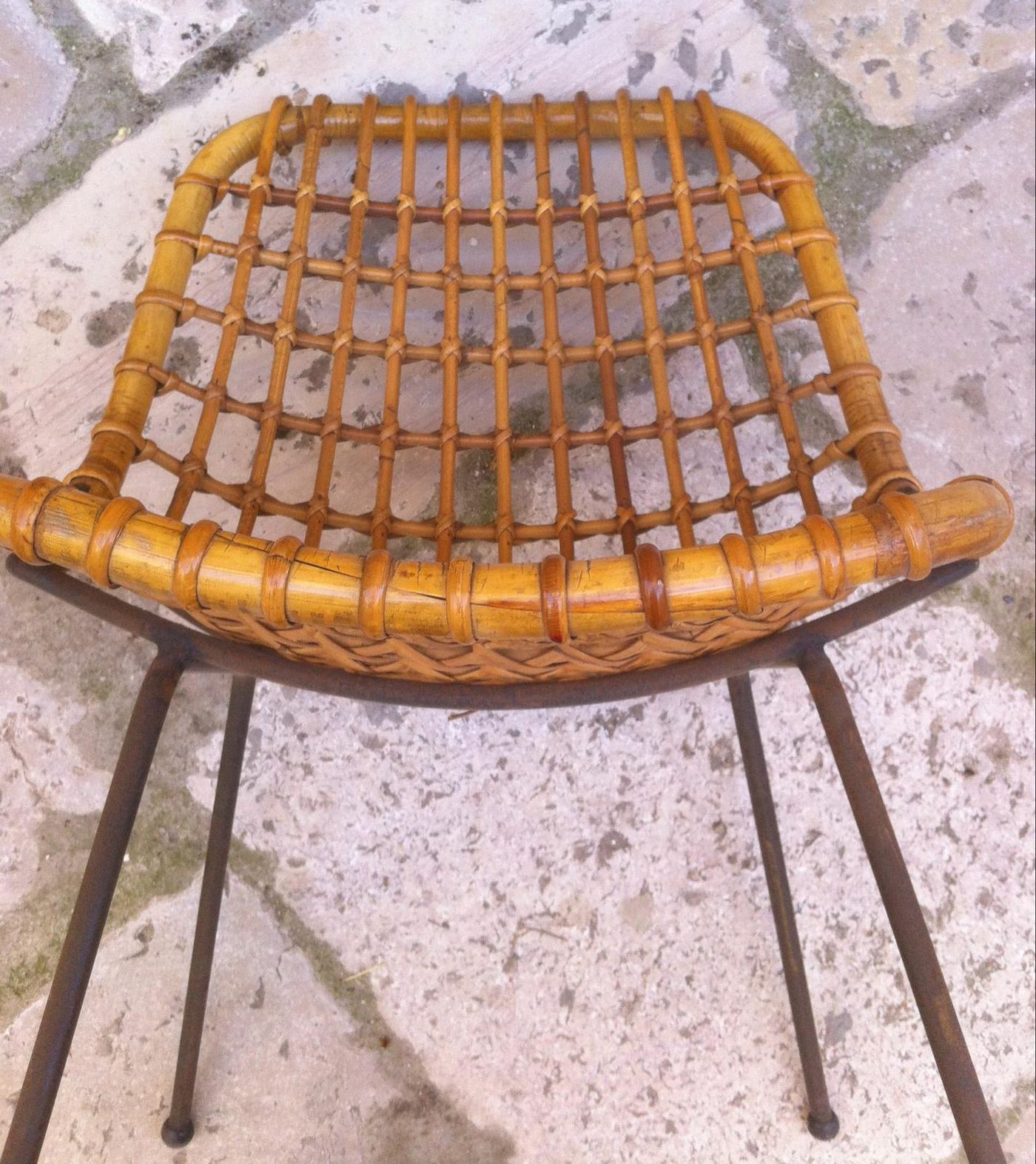 Sedia Poltrona In Bambù, Design Italiano Anni 50, Modernariato