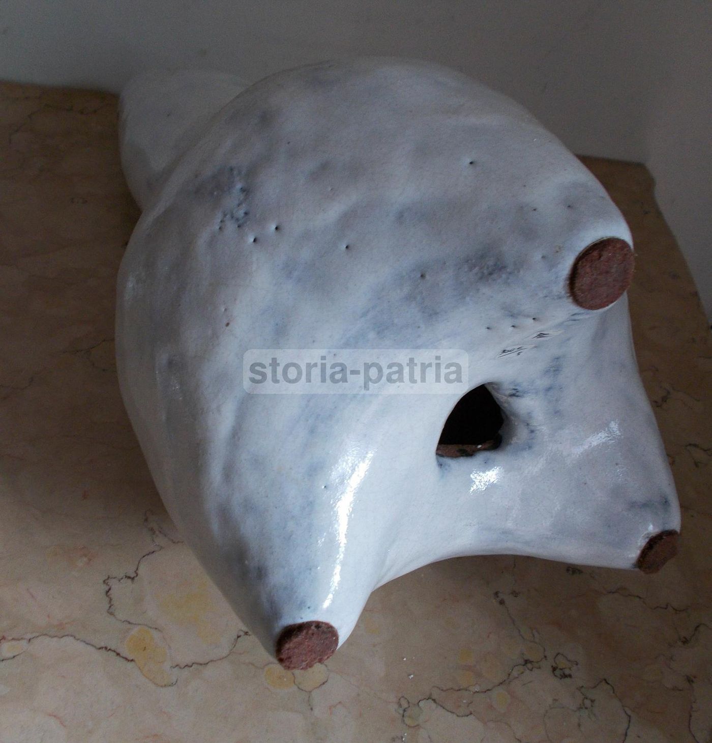 Scultura Base Per Lampada In Ceramica Bianca, Anni '60 '70