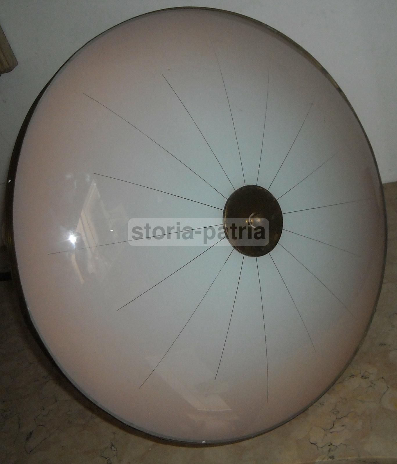 Lampadario Vintage Anni 50 60 Con Vetri Convessi Design Italiano