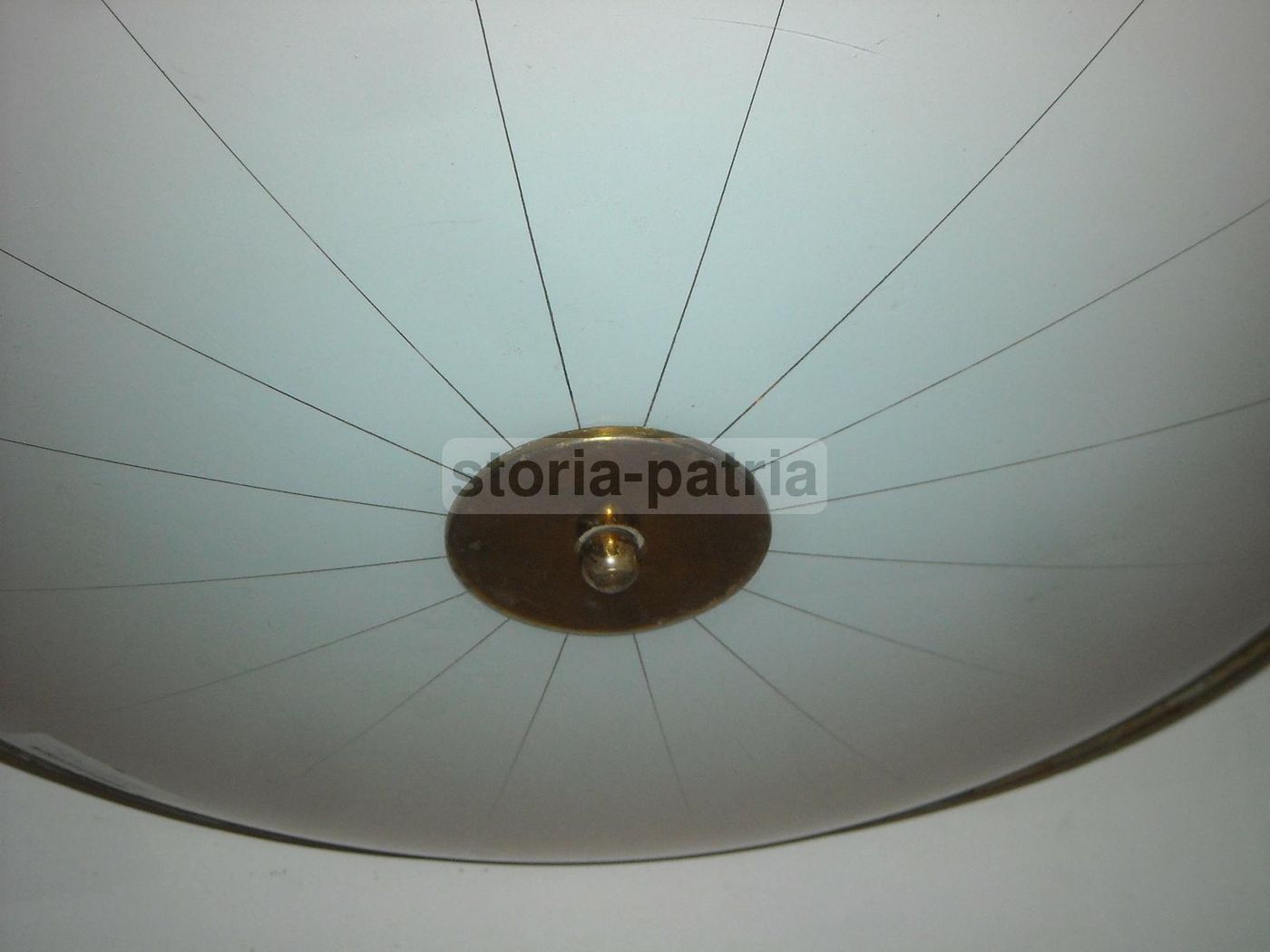 Lampadario Vintage Anni 50 60 Con Vetri Convessi Design Italiano