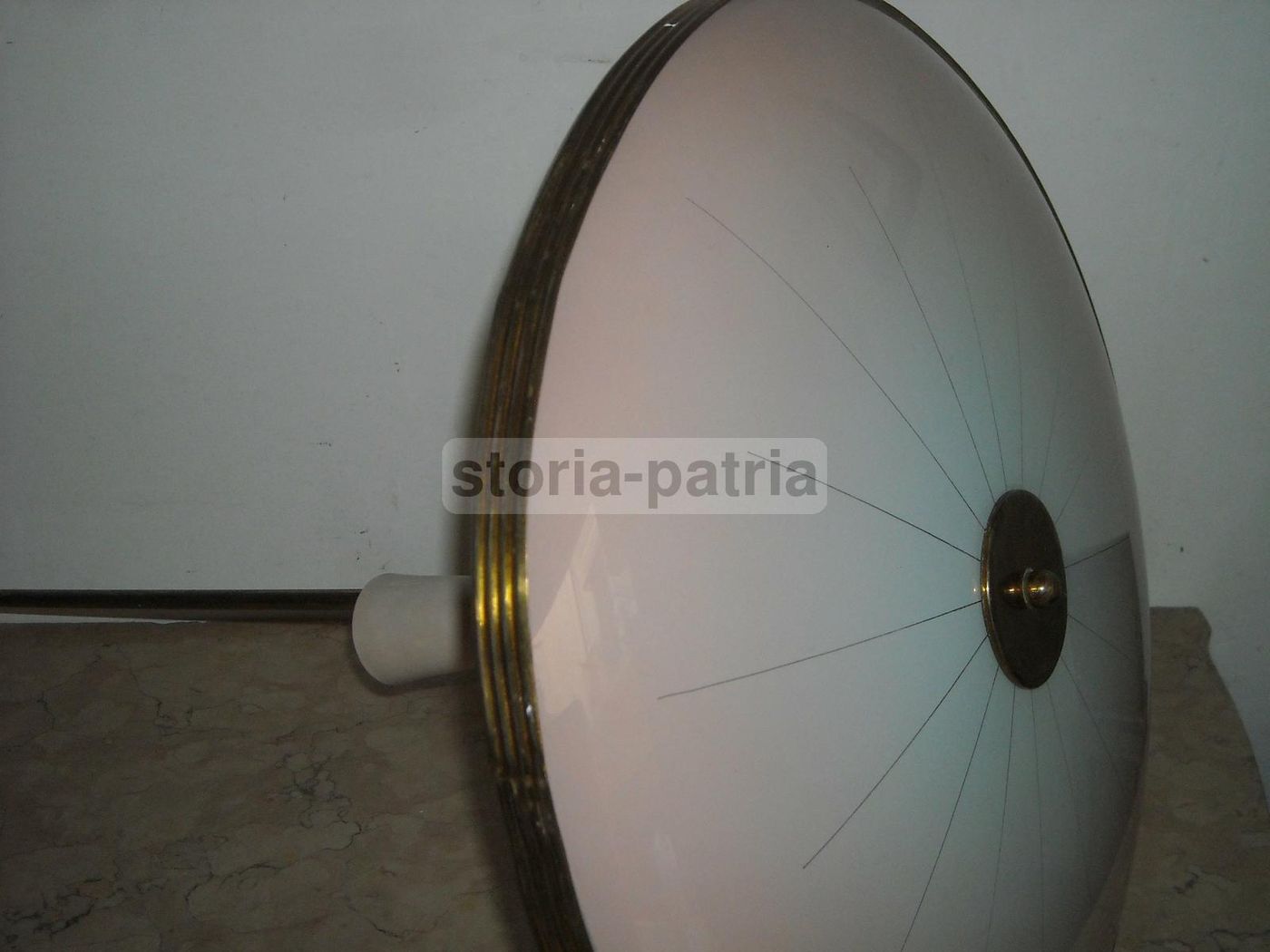 Lampadario Vintage Anni 50 60 Con Vetri Convessi Design Italiano