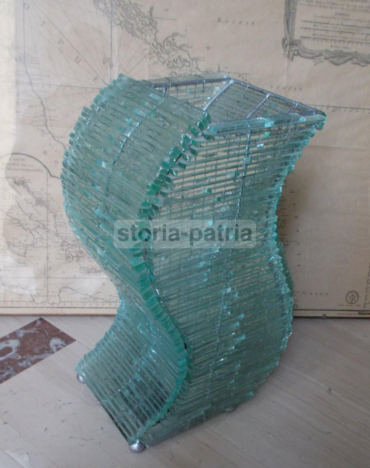 Lampada Da Tavolo In Vetro Assemblato, Design Modernariato, Anni '70 '90