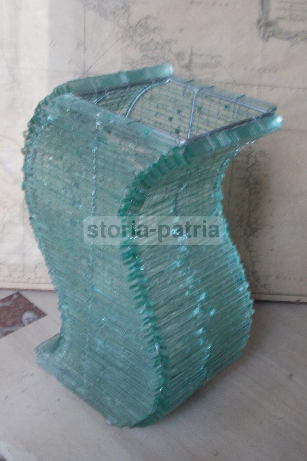 Lampada Da Tavolo In Vetro Assemblato, Design Modernariato, Anni '70 '90