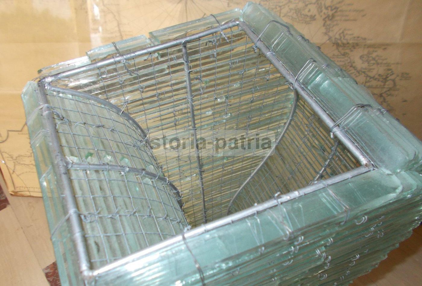 Lampada Da Tavolo In Vetro Assemblato, Design Modernariato, Anni '70 '90