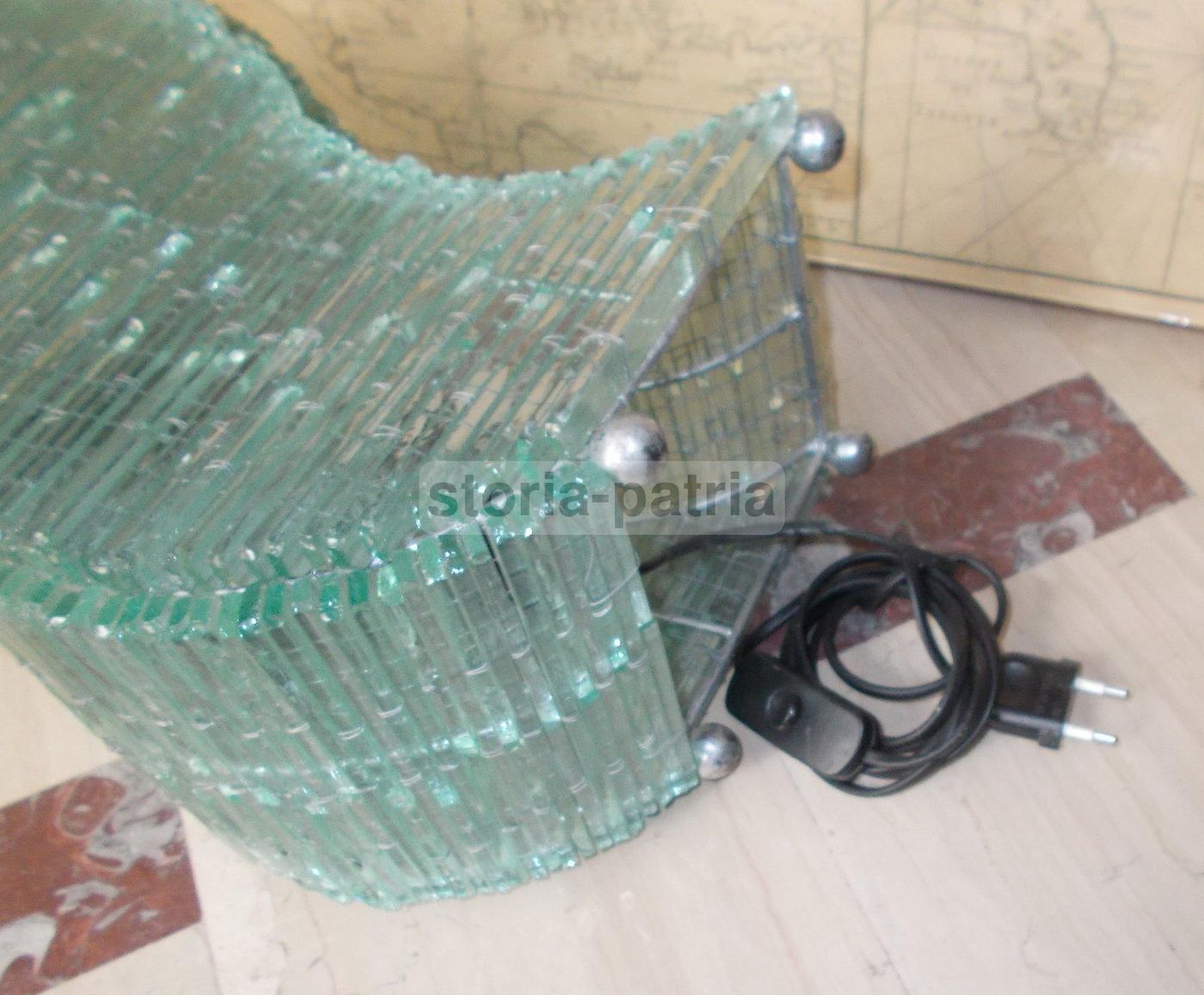 Lampada Da Tavolo In Vetro Assemblato, Design Modernariato, Anni '70 '90