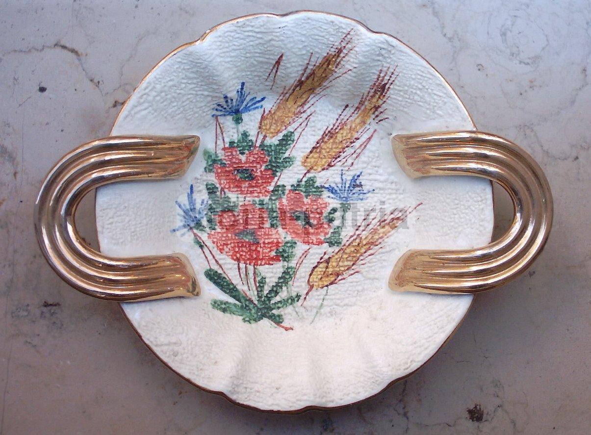 Vassoio Centrotavola Ceramica Faci Civita Castellana Anni '50