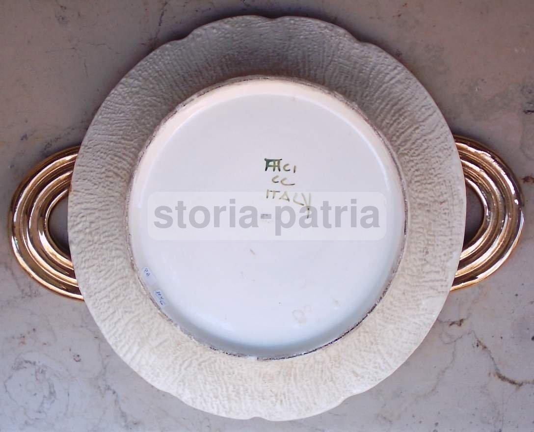 Vassoio Centrotavola Ceramica Faci Civita Castellana Anni '50