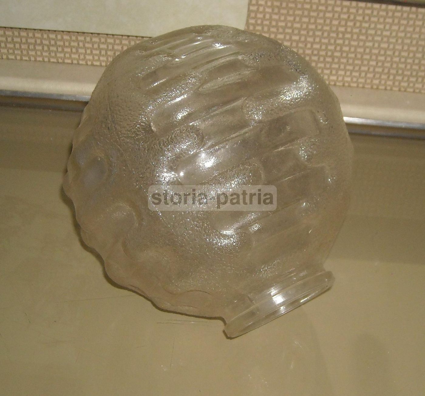 Coppa Per Lampada In Vetro Trasparente, Anni '50 '60