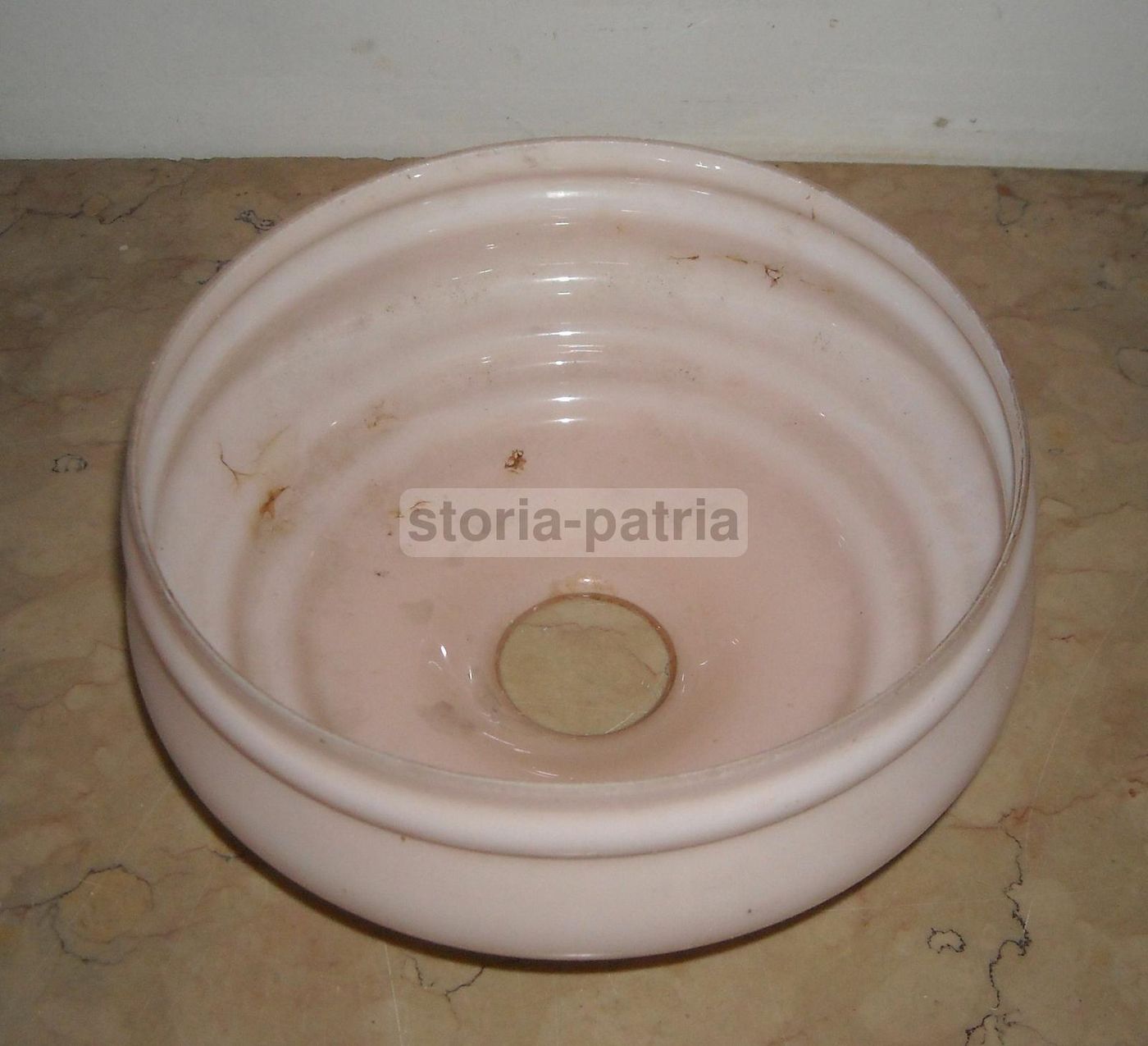 Coppa Lampada In Vetro Rosato, Design Italiano Anni '30 '50