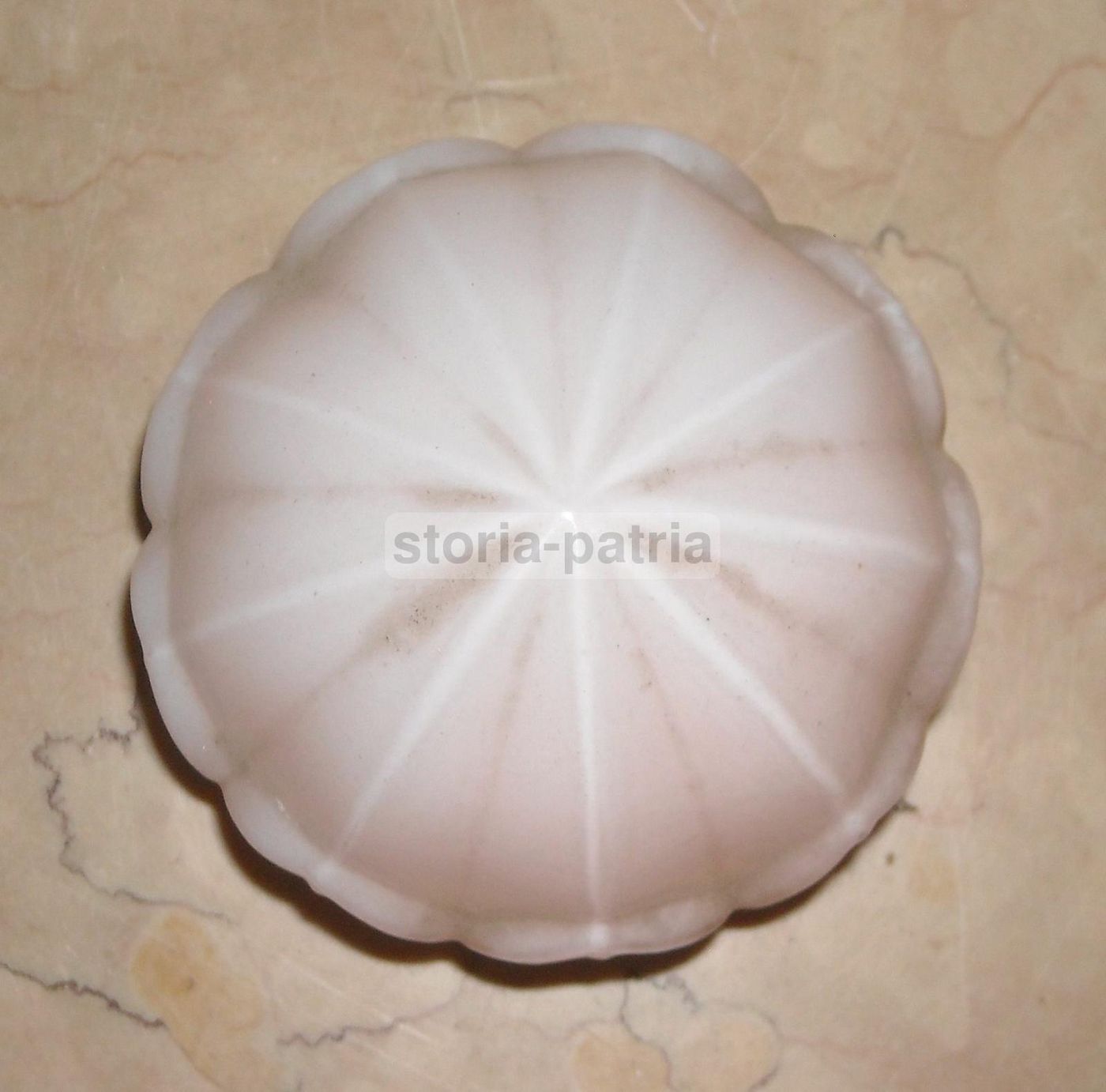 Coppa Vetro Opalescente Rosa Per Lampada Lampadario Anni 50