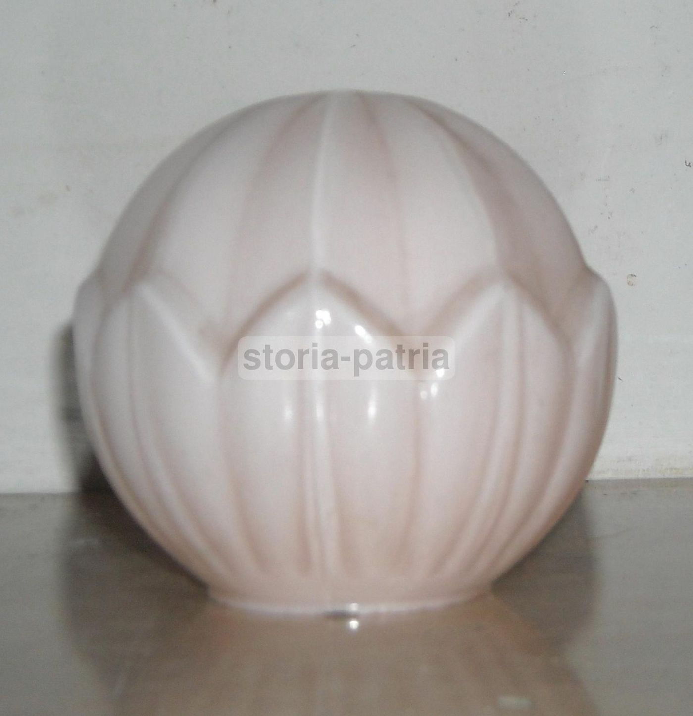 Coppa Vetro Opalescente Rosa Per Lampada Lampadario Anni 50
