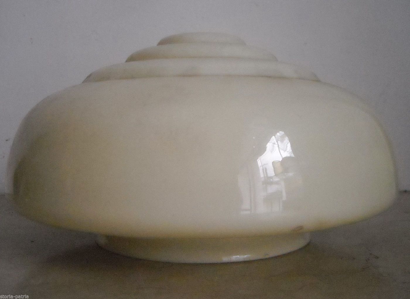 Coppa Vetro Lampada Anni '50 Stile Decò Opalescente Giallo