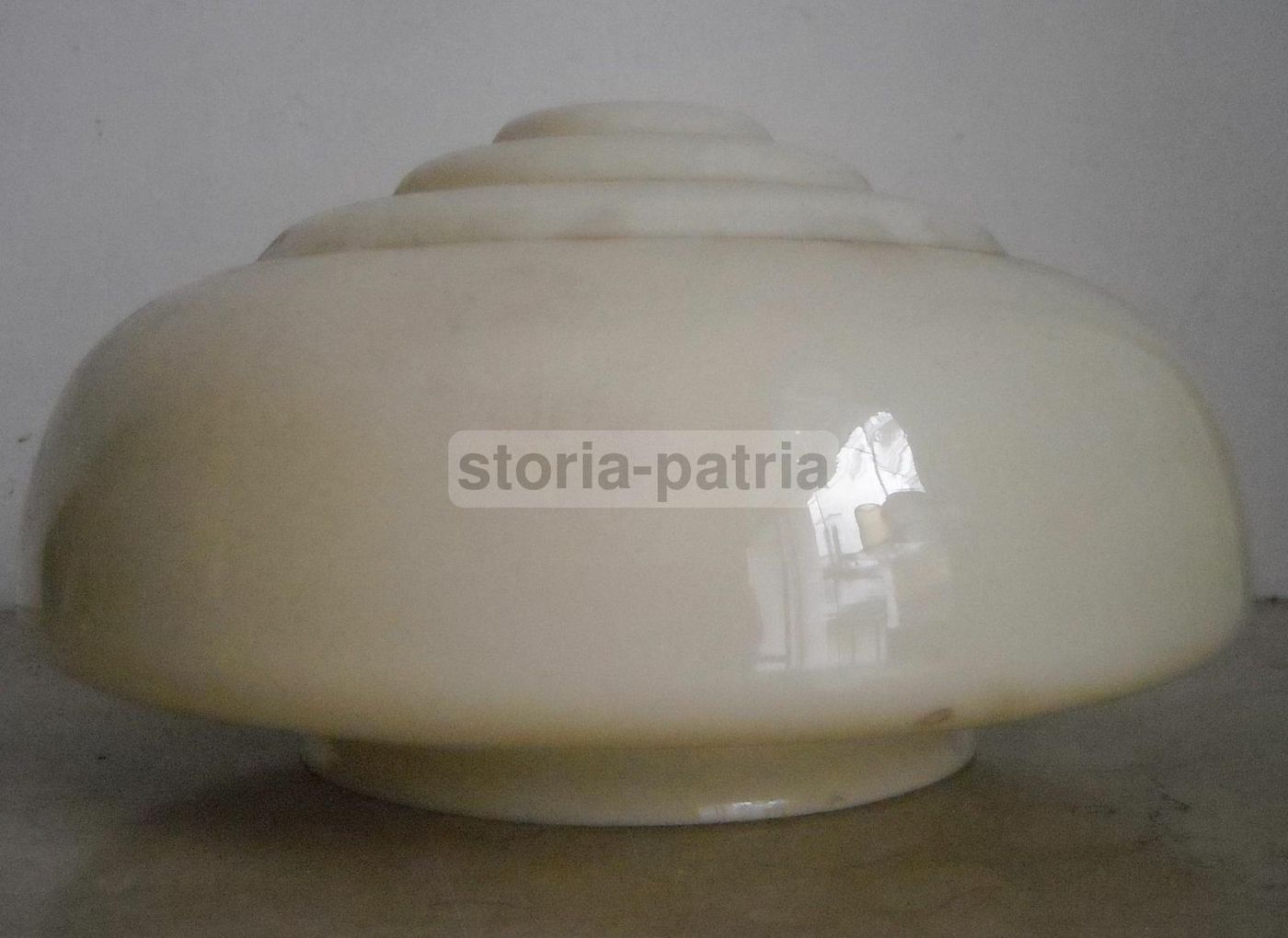 Coppa Vetro Lampada Anni '50 Stile Decò Opalescente Giallo