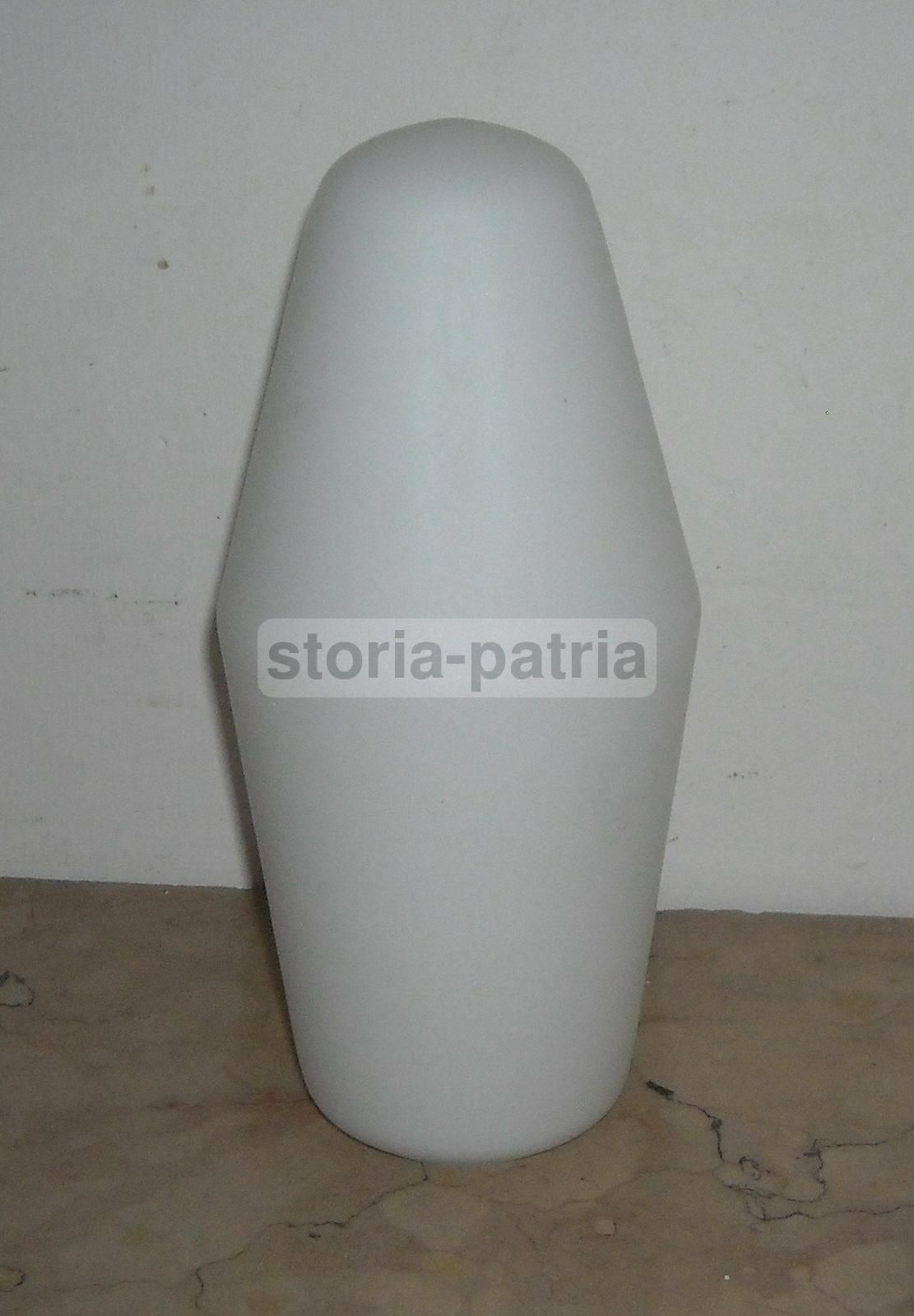 Coppa Per Lampada Vintage In Vetro Opalescente Bianco, Anni '50