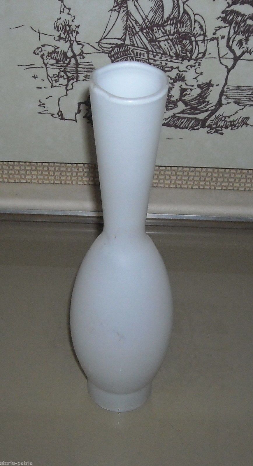 Coppa Vintage Per Lampada In Vetro Opalino, Anni '50