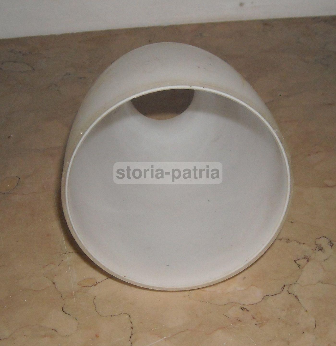 Coppa Lampada In Vetro Opalescente Bianco, Anni 40 60, Design Italiano