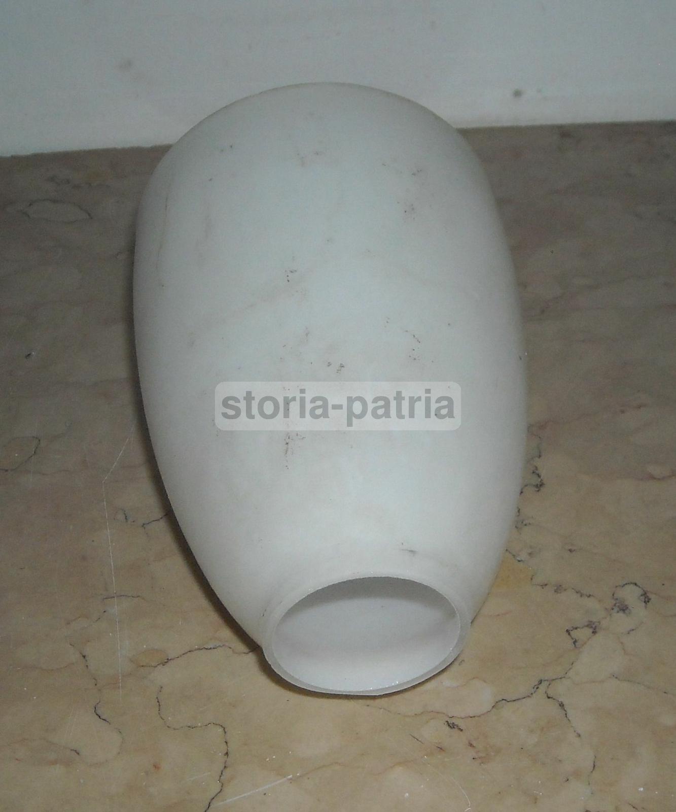 Coppa Lampada In Vetro Opalescente Bianco, Anni 40 60, Design Italiano