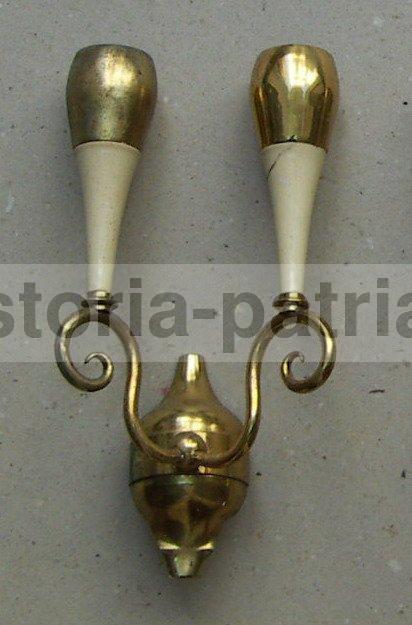 Applique Vintage Anni '50 In Metallo Laccato E Ottone Dorato